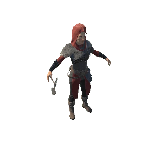 Base mesh+Hood Viking Girl Red